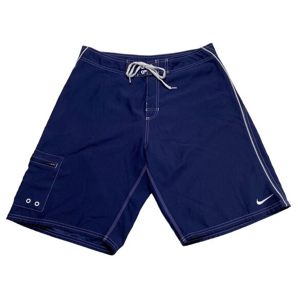 Nike Swim Men’s Navy Blue Board Shorts Sz 34 - Picture 1 of 15